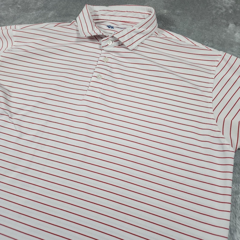 Onward Reserve Performance Polo Shirt Mens Extra Large White Red Stripe‎ Golf